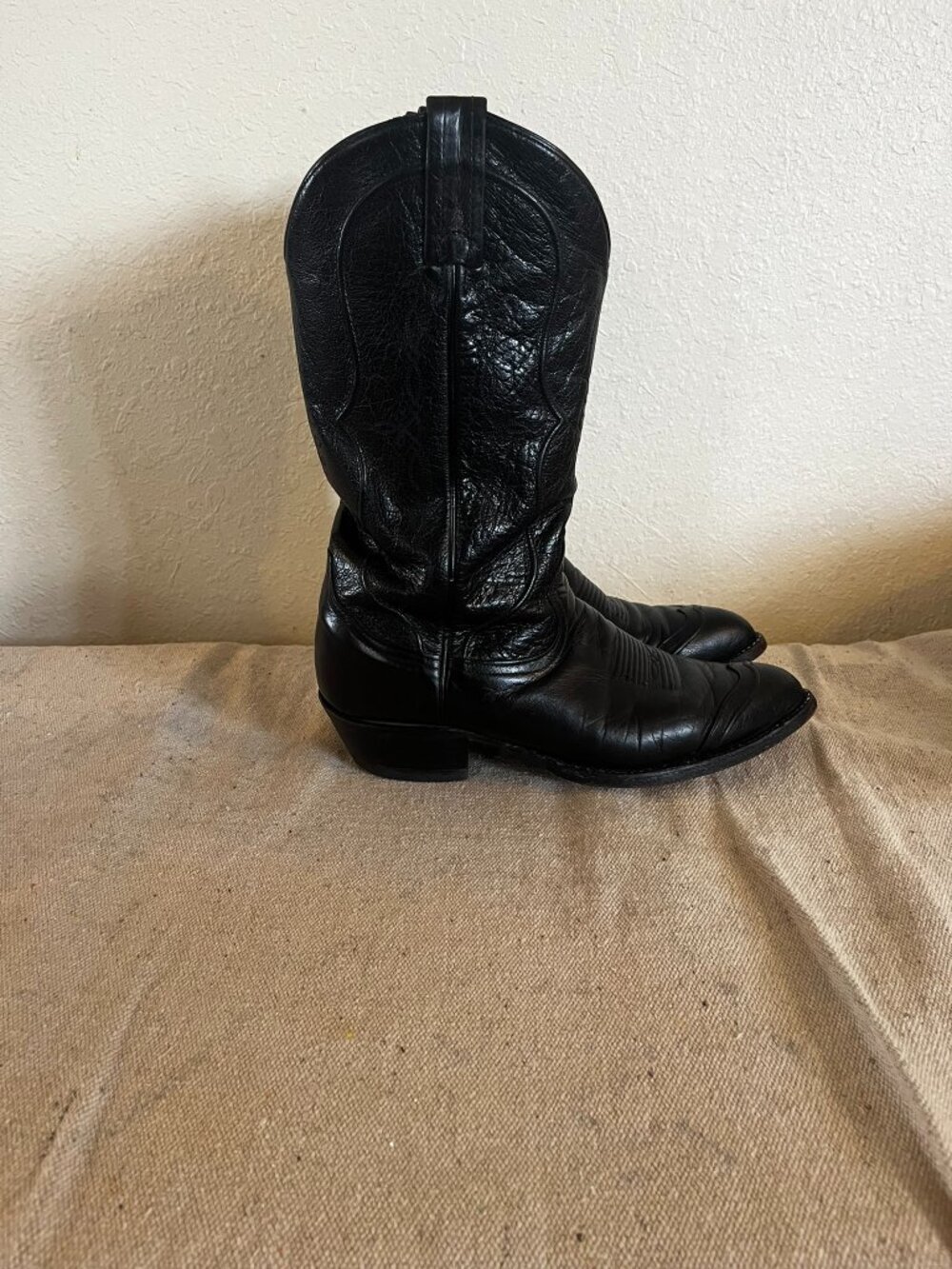 Tony Lama Men's Black Leather Style C9752 Reg C4962 Cowboy Boots Sz 9D - Picture 10 of 13